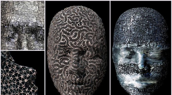 Amazing Masks Made of Metal Type, Bolts, and Screws