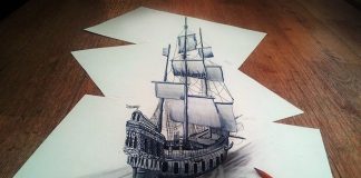 Stunning 3D drawings on Flat Sheets of Paper