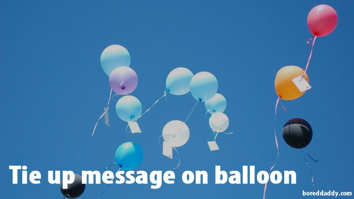 Tie up message on balloon