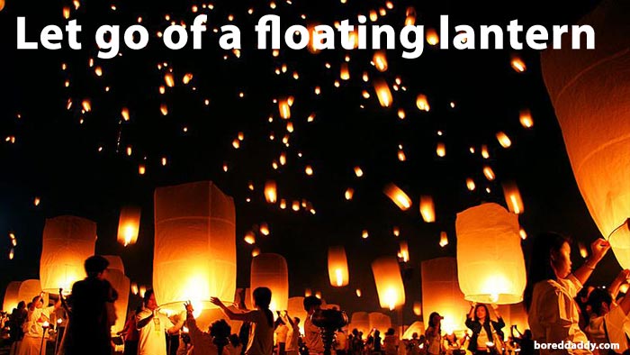 Let go of a floating lantern