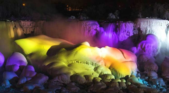 Niagara Falls freeze for second time as US East Coast shivers in record-breaking winter cold