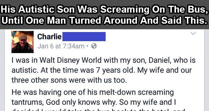 He Was Getting Prepared To Defend His Autistic Son, Until The Man In Front Said This.