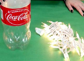 Here’s How You Create A Cozy Christmas Lamp From An Old Coca-Cola Bottle.