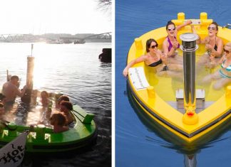 The HotTug. A Motorized Floating Wood-Fired Hot Tub!