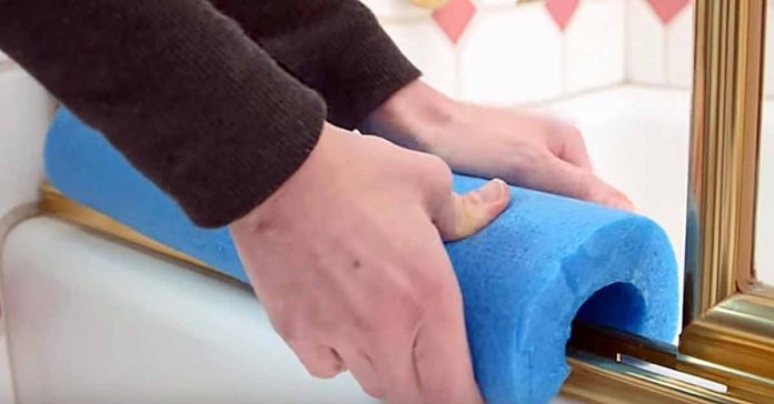 She Puts A Noodle Along The Shower Door – The Reason Is Absolutely Genius