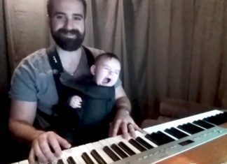 This guy came up with a seriously impressive method of putting his baby to sleep