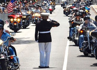 Injured Marine Held Salute For 3 Hours. What The Bikers Do? I’m Floored.