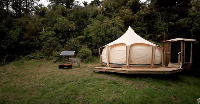 He Lives in a Lotus Belle Tent. Wait Until You See the Inside!