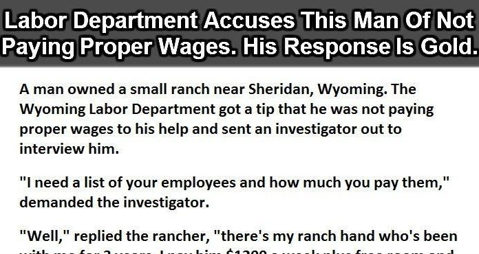 Labor Department Accuses This Man Of Not Paying Proper Wages. His Response Is Gold.