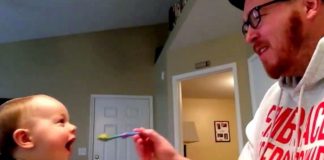 Baby Only Eats Green Beans For Daddy. When Mom Saw Why, She Couldn’t Stop Laughing