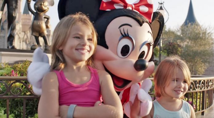2 Little Girls Pose For A Photo At Disney World. Now Look Closely At Minnie Mouse