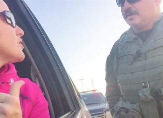 Mom Gets Pulled Over By Her Own Husband. But Watch When She Hands Him Something Strange…