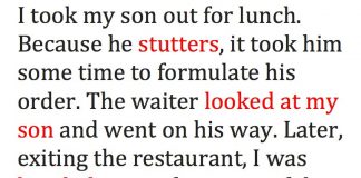 Mom Takes Son Out For Lunch. When The Waiter Hears Him Stutter, He Writes Her A Note That Brings Her To Tears.