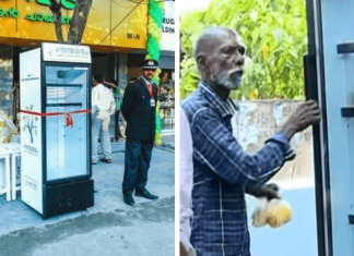 Restaurant Puts Fridge In Street So Hungry People Can Take Leftovers