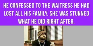 This Man Confessed To The Waitress He Had Lost All His Family. She Was Stunned What He Did Right After.