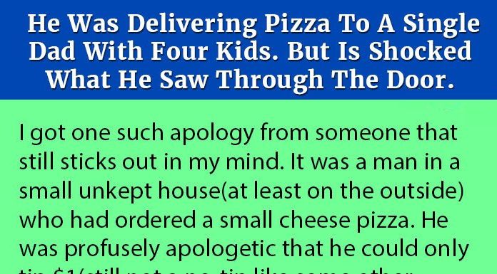 He Was Delivering Pizza To A Single Dad With Four Kids. But Is Shocked What He Saw Through The Door.
